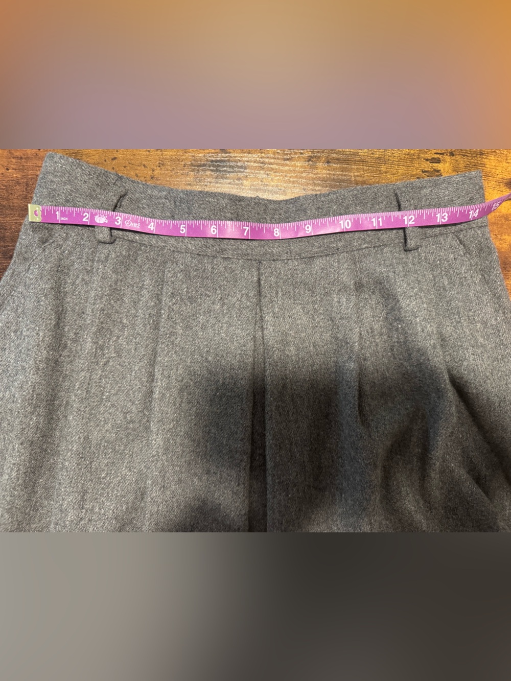 Norton McNaughton Grey Pencil Tea Length VTG Wool Skirt Size 12 - Picture 8 of 11